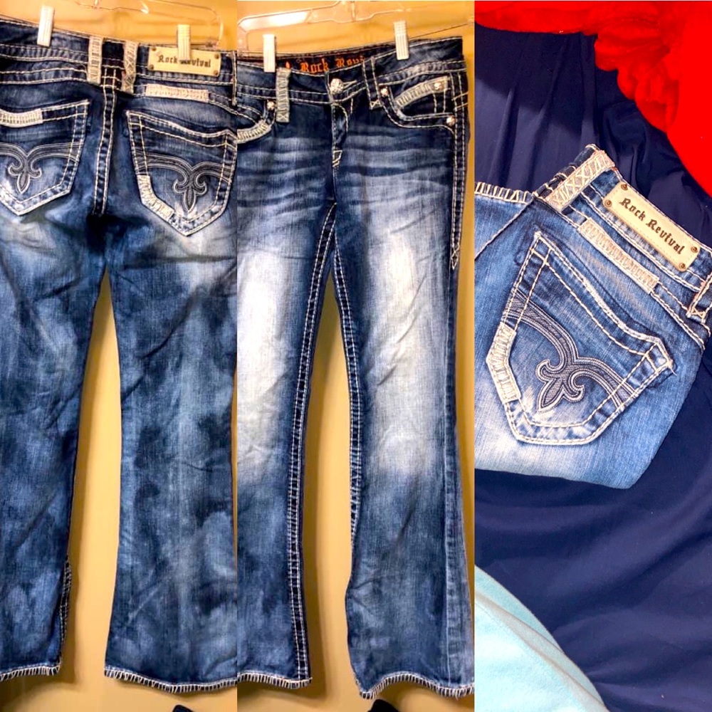 Size 28 flare rock revival jeans!